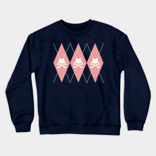 Kitty X-Bones Argyle Pink Crewneck Sweatshirt